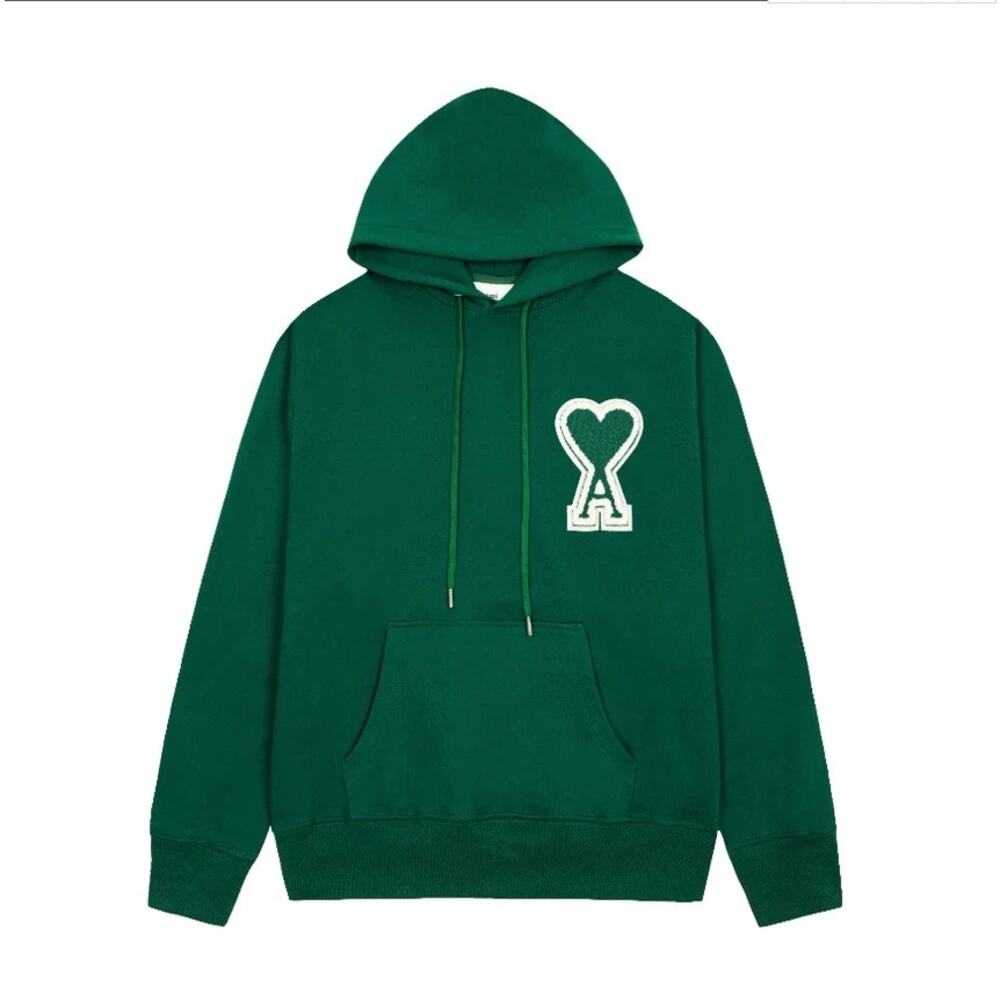 AMI Paris Green Ami De Cœur Logo Hoodie size XS